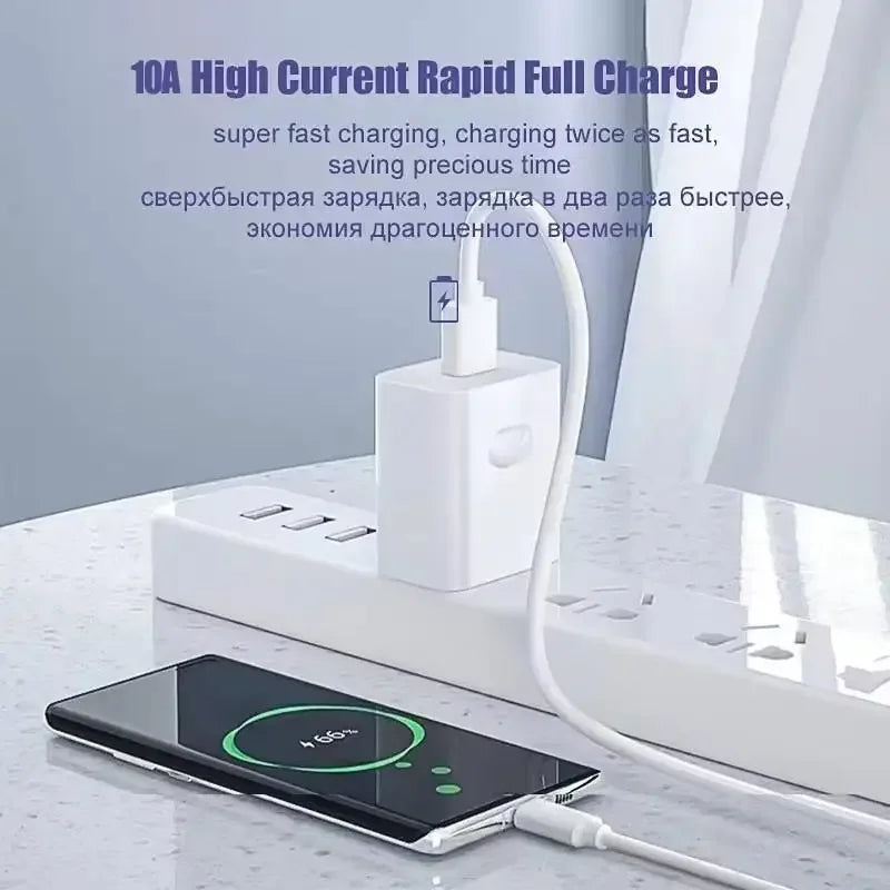 6A 100W Type C Fast Charging Cable Phone Charger USB C Data Cord For Huawei Mate 40 50 Honor Xiaomi Samsung Quick Charge Cable